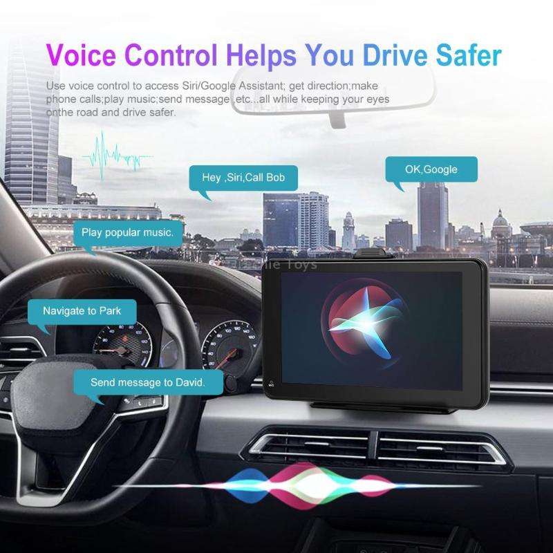 A3135 7 Inch HD Wired Smart Screen With Wireless CarPlay + Android Auto + Android With With 32G Memo