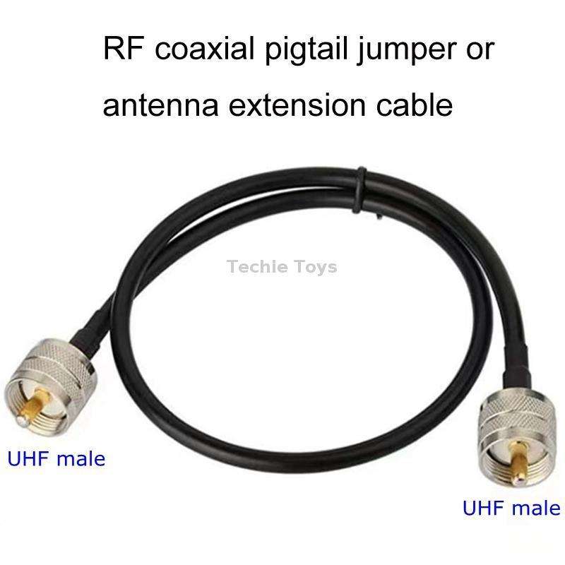 UHF Male To UHF Male RG58 Coaxial Adapter Cable, Cable Length:1.5m