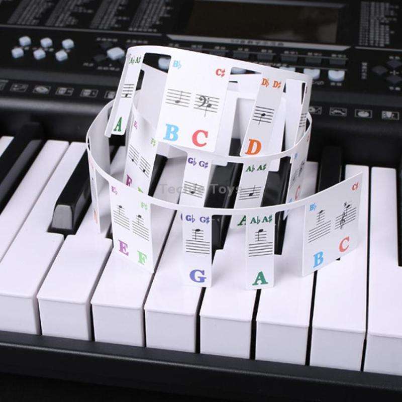 Children Beginner Piano Keyboard Color Stickers Musical Instrument Accessories, Style: Piano Keys 88