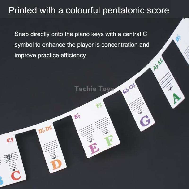 Children Beginner Piano Keyboard Color Stickers Musical Instrument Accessories, Style: Piano Keys 88