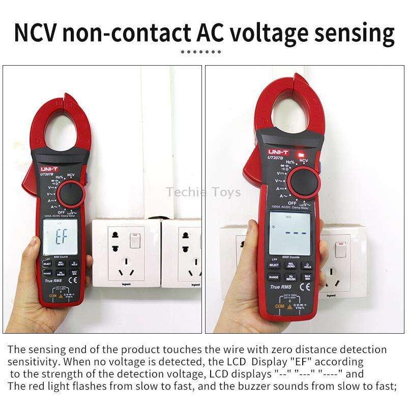 UNI-T UT205E 1000A 42mm Jaw Size Digital Clamp Meter AC DC Voltage Detector