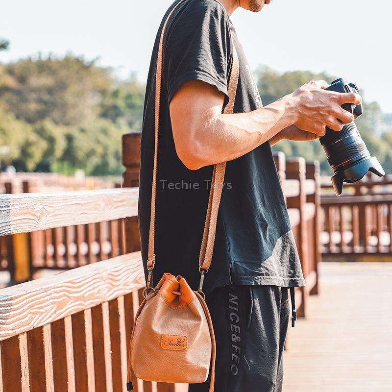 S.C.COTTON Camera Lens Protection Bag Liner Bag Waterproof Camera Storage Bag, Size: M(Gray)