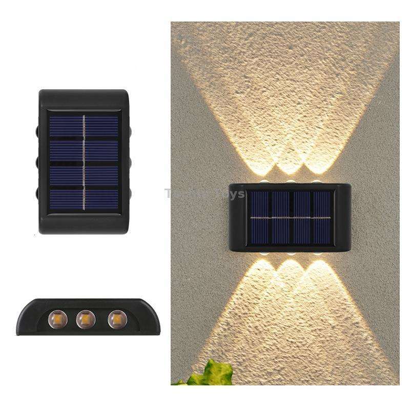 6LED NiMH Solar Wall Lamp Outdoor Waterproof Up And Down Double-headed Spotlights(White Light)