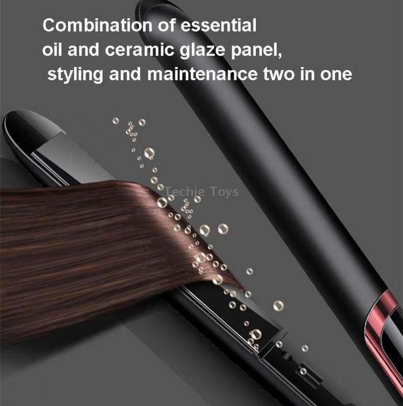 35W 2 In 1 Curling and Straightening Dual-use Electric Splin,Specification: US Plug(Black)