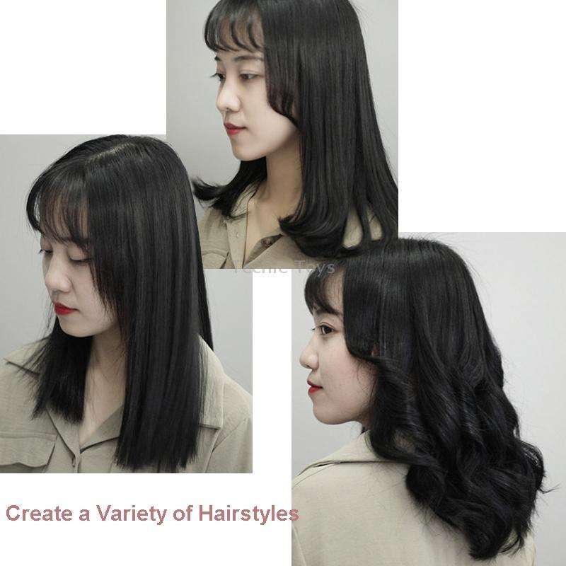 35W 2 In 1 Curling and Straightening Dual-use Electric Splin,Specification: US Plug(Black)