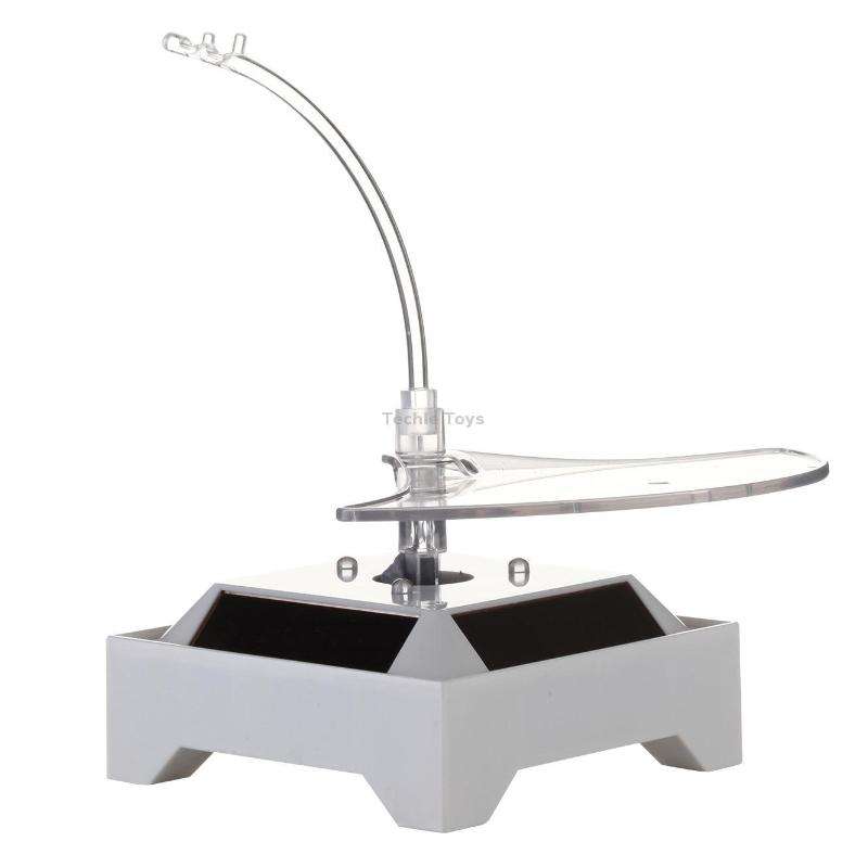 Solar 360 Degree Rotating Turntable Colorful Lights Glasses Display Stand(Black)