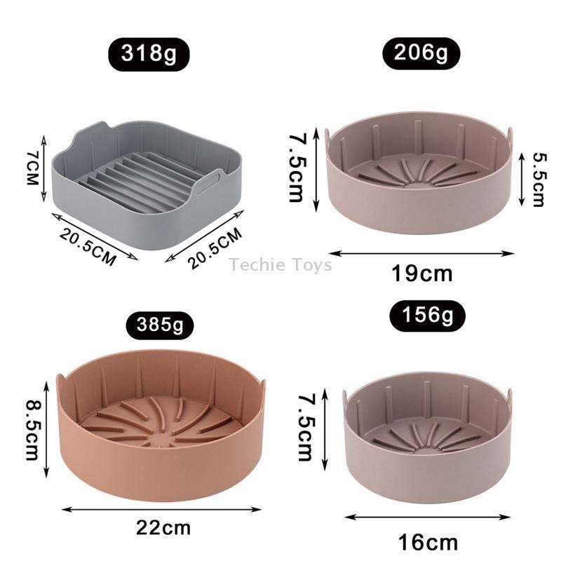 Air Fryer Silicone Grill Pan Accessories, Size: Square 20.5 cm(Gray)