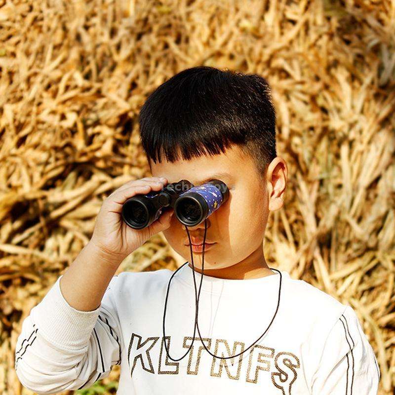4X30 Binocular Telescope Bird Watching Telescope Gifts for Children(Cartoon Pink)