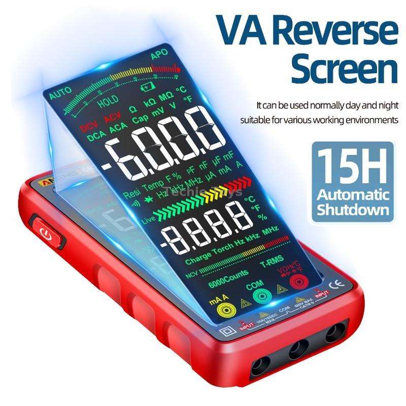 ANENG 682 Smart VA Reverse Display Automatic Range Rechargeable Multimeter(Black)