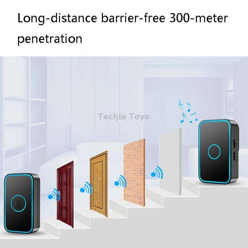 CACAZI A78 Long-Distance Wireless Doorbell Intelligent Remote Control Electronic Doorbell, Style:US