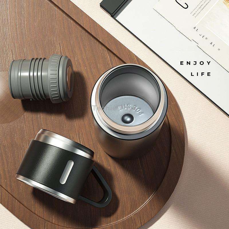 500ml 304 Stainless Steel Thermos Cup Portable Business Tea Cup,Spec: Gift Box Set(Green)