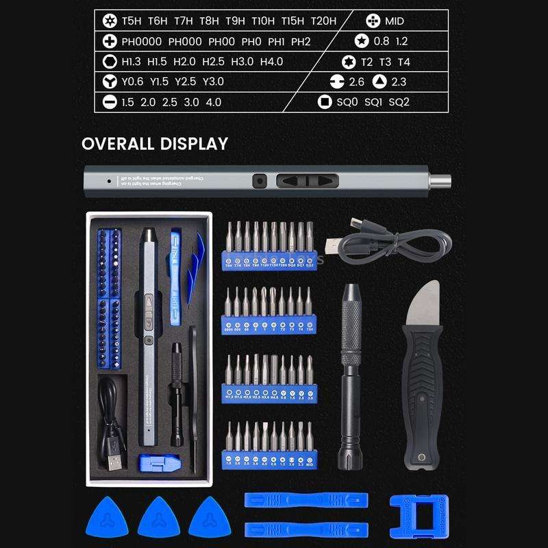 51 In 1 Rechargeable Mini Electric Screwdriver Set With 3LED Lighting(Red)