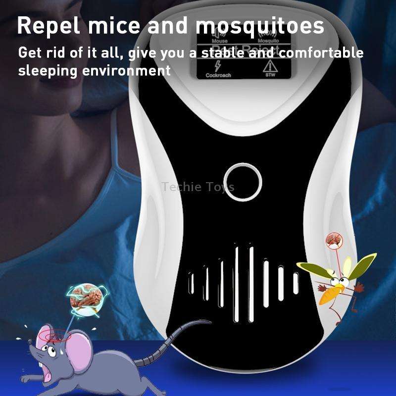Ultrasonic Multifunctional Mouse Repeller Energy-Saving Silent Insect Repeller, Plug Type:EU Plug(Bl