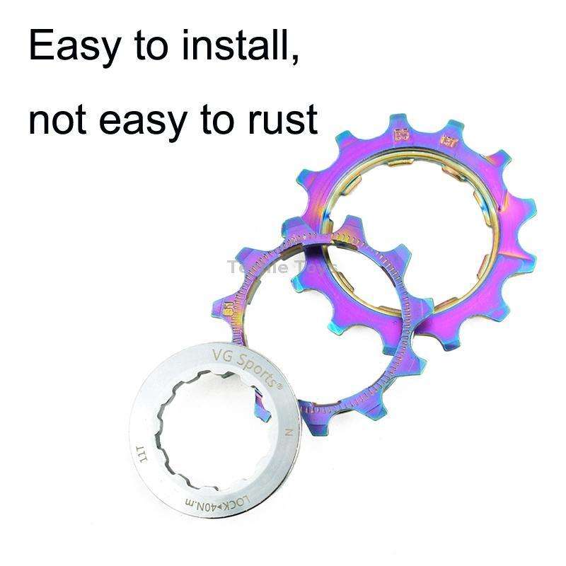 VG SPORTS Bicycle Lightweight Wear -Resistant Colorful Flywheel, Style:9 Speed 11-28T