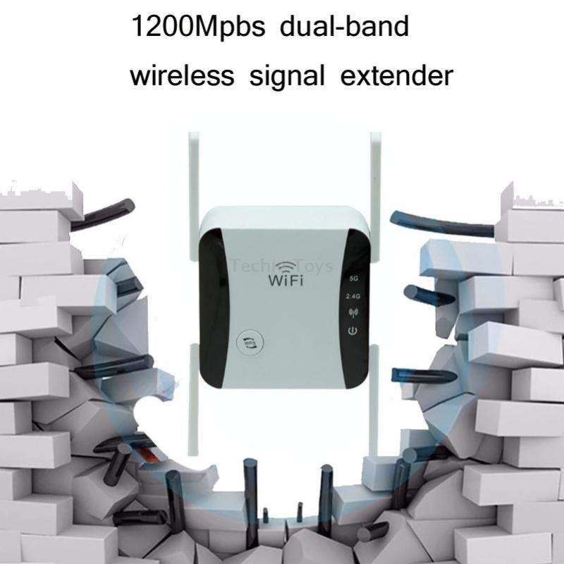 KP1200 1200Mbps Dual Band 5G WIFI Amplifier Wireless Signal Repeater, Specification:UK Plug(White)