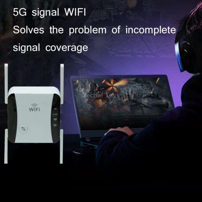 KP1200 1200Mbps Dual Band 5G WIFI Amplifier Wireless Signal Repeater, Specification:UK Plug(White)