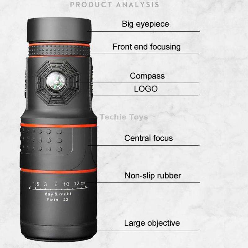 FEIRSH 12x50 High-Definition Low-Light Night Vision Monoculars Concert Mobile Phone Camera Binocular
