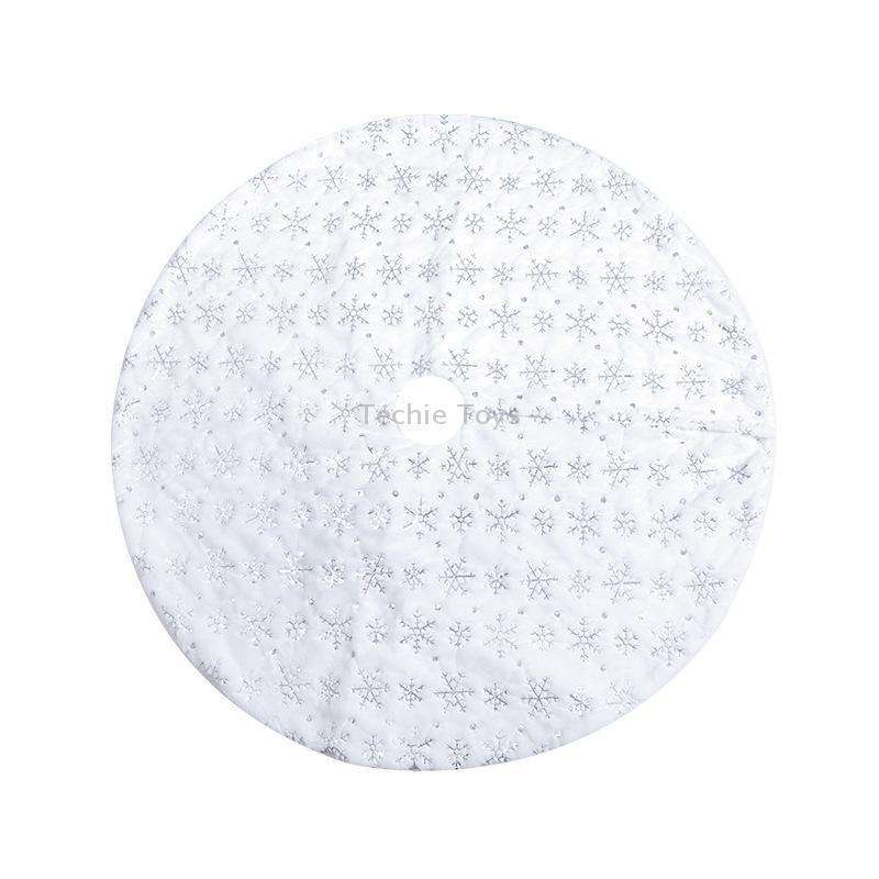 Christmas Tree Plush Sequin Embroidered Bottom Decorative Skirt, Size:90cm(Silver)