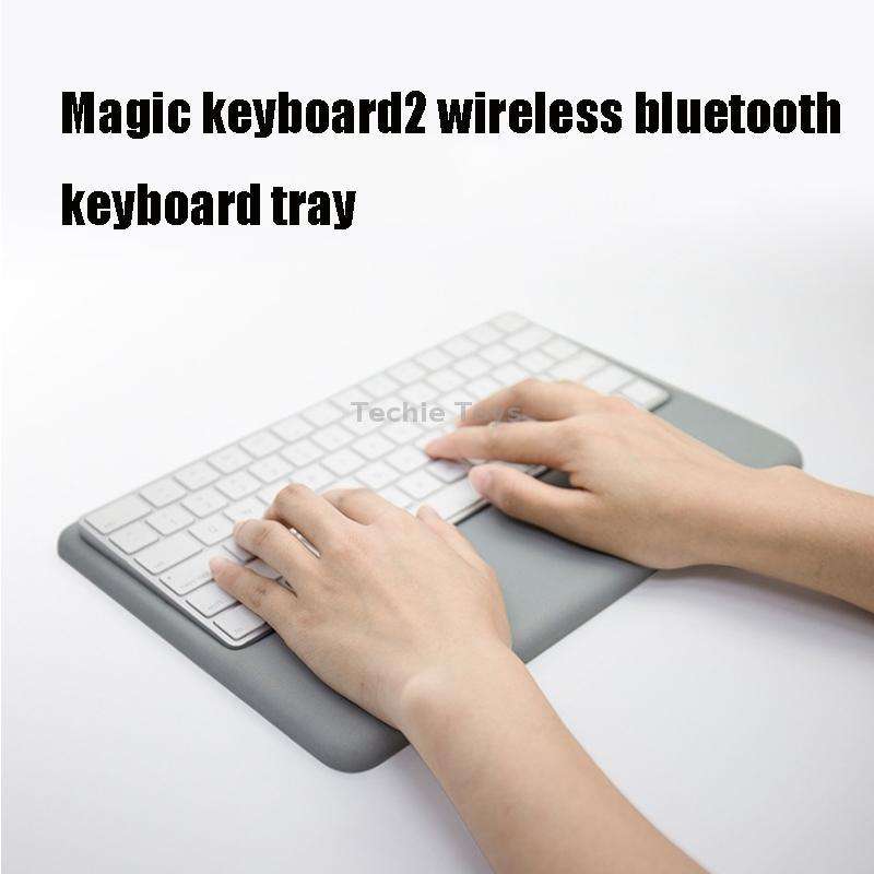 Wireless Keyboard Support Memory Foam Silicone Wrist Pad Base for Apple Magic Keyboard 2, Size:L(Bla