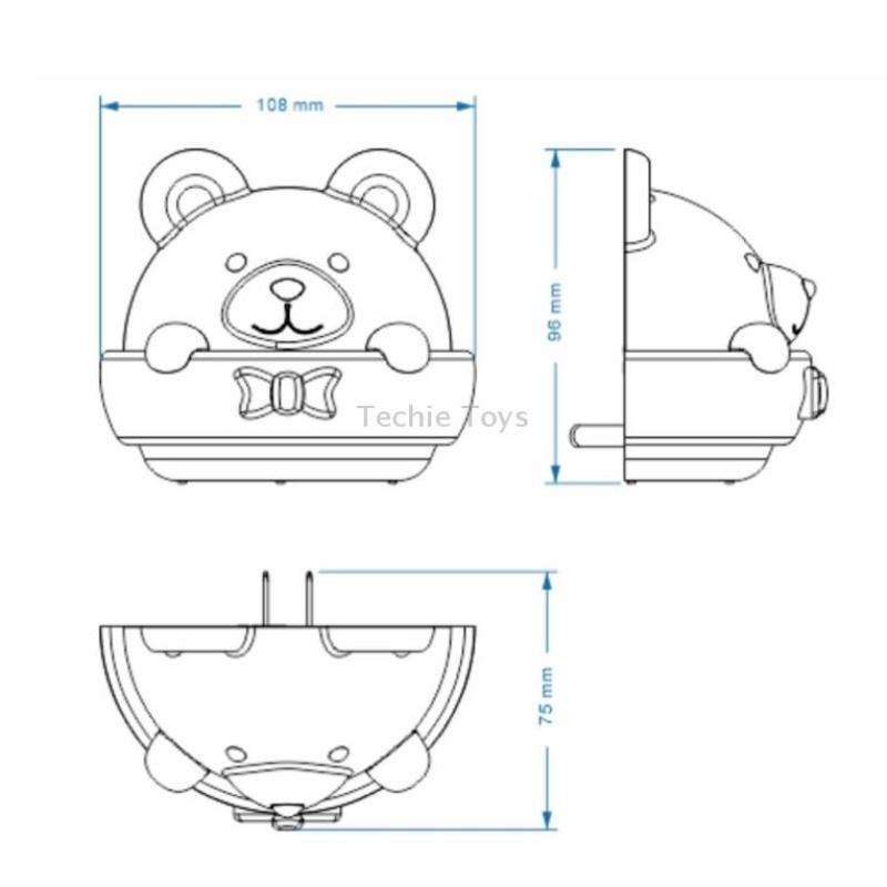 Bear Remote Control Night Light Bedside Eye Protection Wall Lamp with 3 Light Modes, Style:Rechargea
