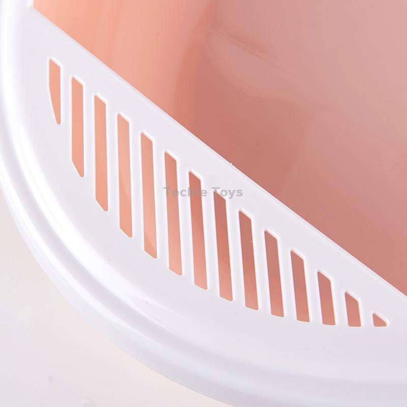 Pet Supplies Semi-Enclosed Detachable Splash-Proof Litter Box Cat Toilet with Cat Litter Scoop(Pink)