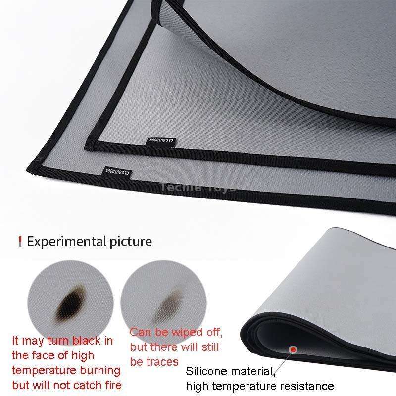 CLS Outdoor Camping Fireproof Cloth Picnic Barbecue Heat Insulation Mat Flame Retardant Fiberglass F