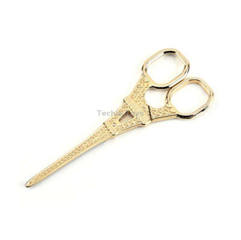 Stainless Steel Eiffel Tower Scissors Handmade Thread Tea Bag Scissors(Green Bronze)