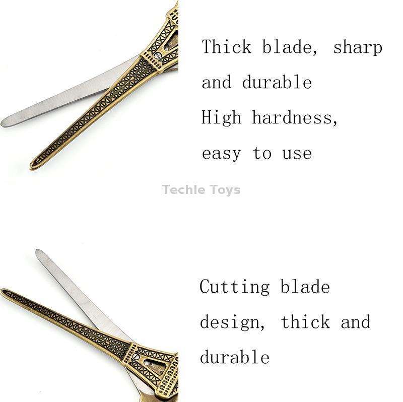 Stainless Steel Eiffel Tower Scissors Handmade Thread Tea Bag Scissors(Green Bronze)
