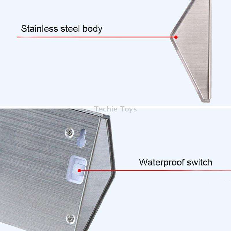 2PCS Solar Stainless Steel 3 LED Stair Wall Lamp Outdoor Garden Fence Light(Warm Light)