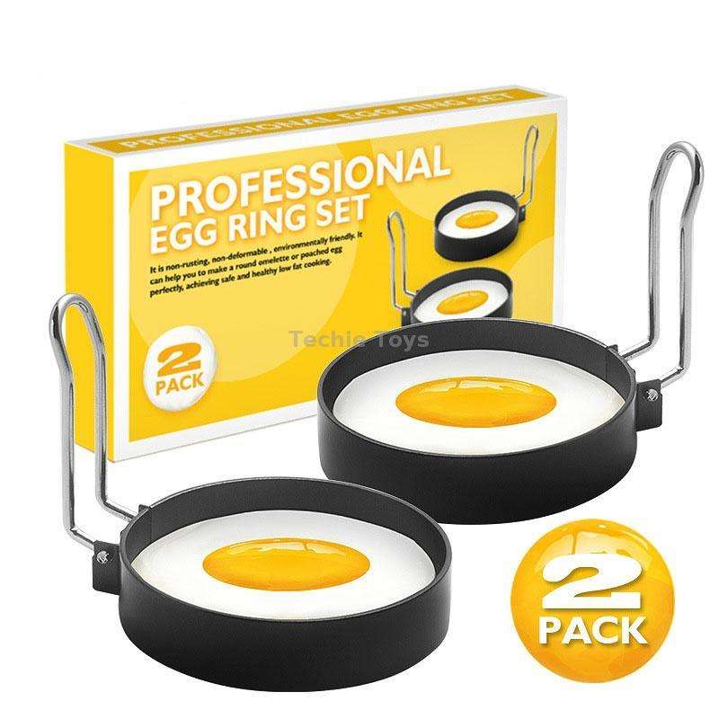 2-Pack Egg Ring Iron Spray Non-Stick Round Omelette Model Omelette Mold