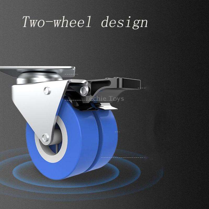 Double Tubes 4 Wheels + 8 Legs Adjustable Stainless Steel Refrigerator Bracket Washing Machine Base