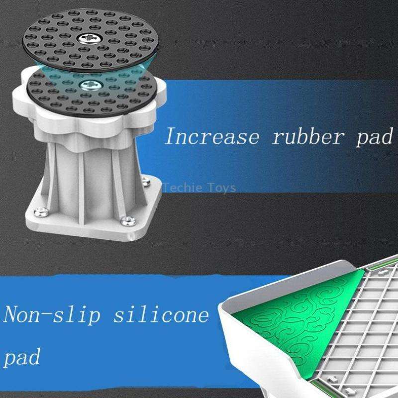 Double Tubes 4 Wheels + 8 Legs Adjustable Stainless Steel Refrigerator Bracket Washing Machine Base