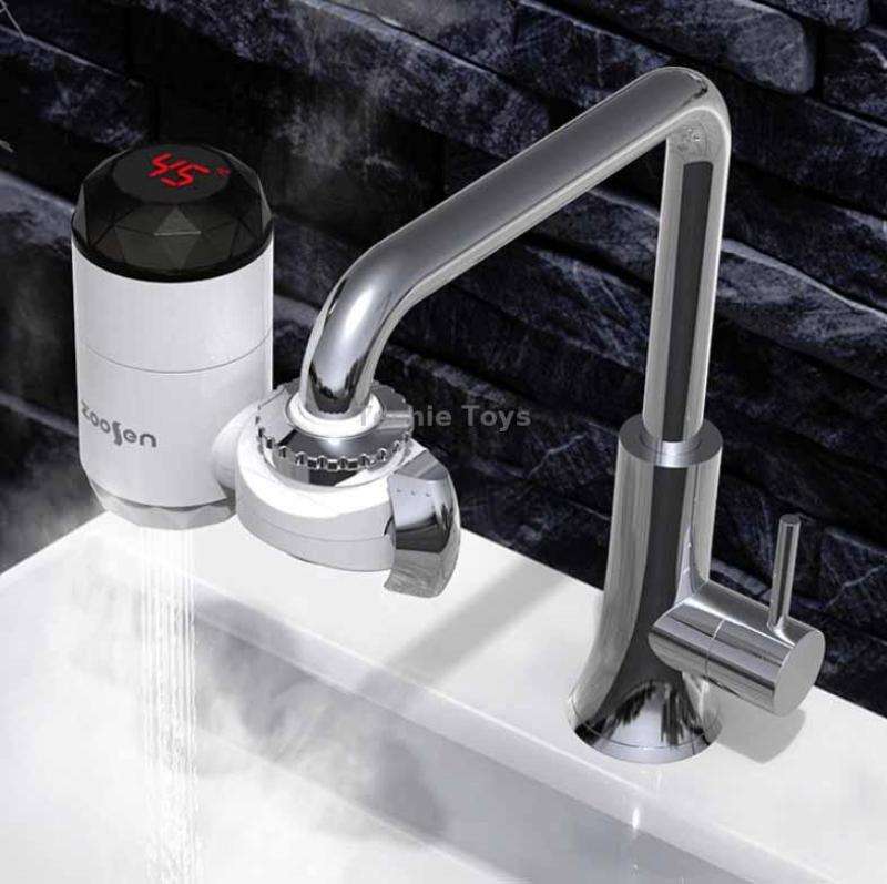 Zoosen Electric Hot Water Faucet Connection Type Instant Hot Water Faucet EU Plug, Style:With shower