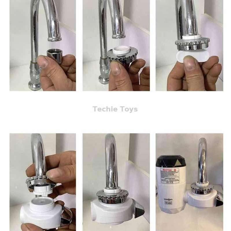 Zoosen Electric Hot Water Faucet Connection Type Instant Hot Water Faucet EU Plug, Style:With shower
