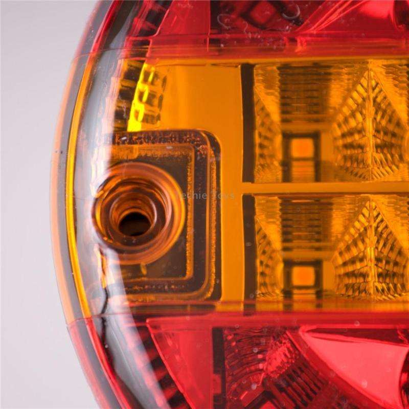 4 Inch 20 LEDs10-30V Wide Pressure Truck Tail Light 20LED Round Truck Tail Light Bread Light(Yellow)