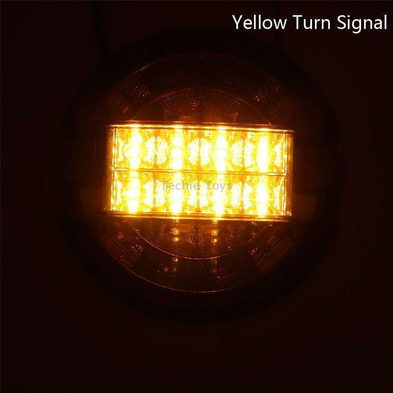 4 Inch 20 LEDs10-30V Wide Pressure Truck Tail Light 20LED Round Truck Tail Light Bread Light(Yellow)