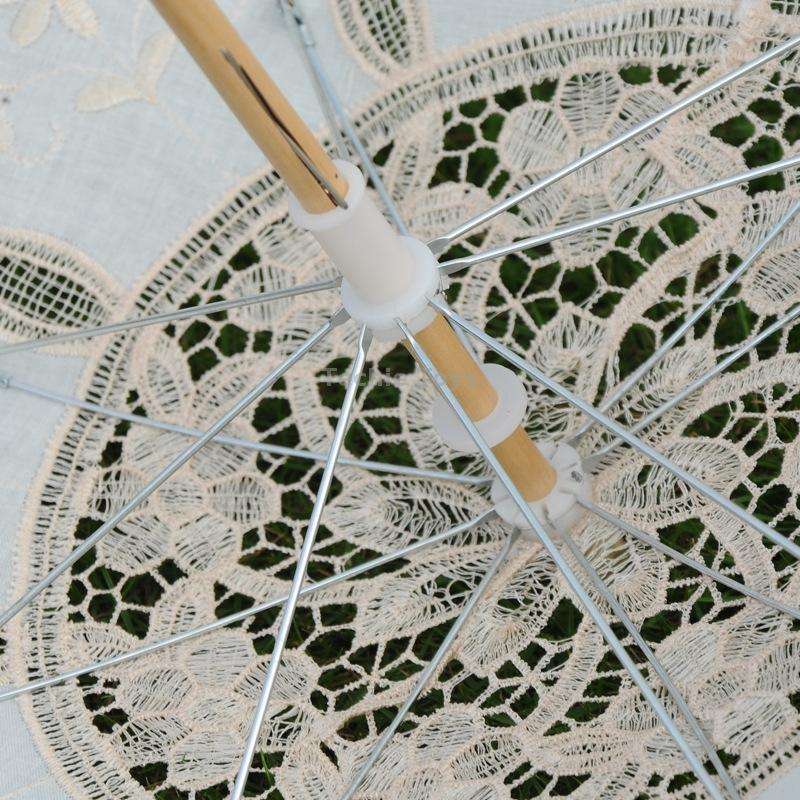 Wedding Bridal Lace Umbrella Shooting Props Wedding Supplies, Size: Length 26cm/ Diameter 29cm(Milky
