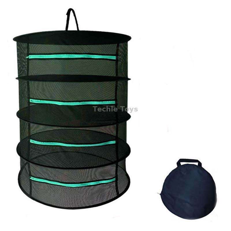 Hanging Herbal Drying Net Foldable Drying Rack Closed Zipper Plant Drying Net, Specification: 60cm D