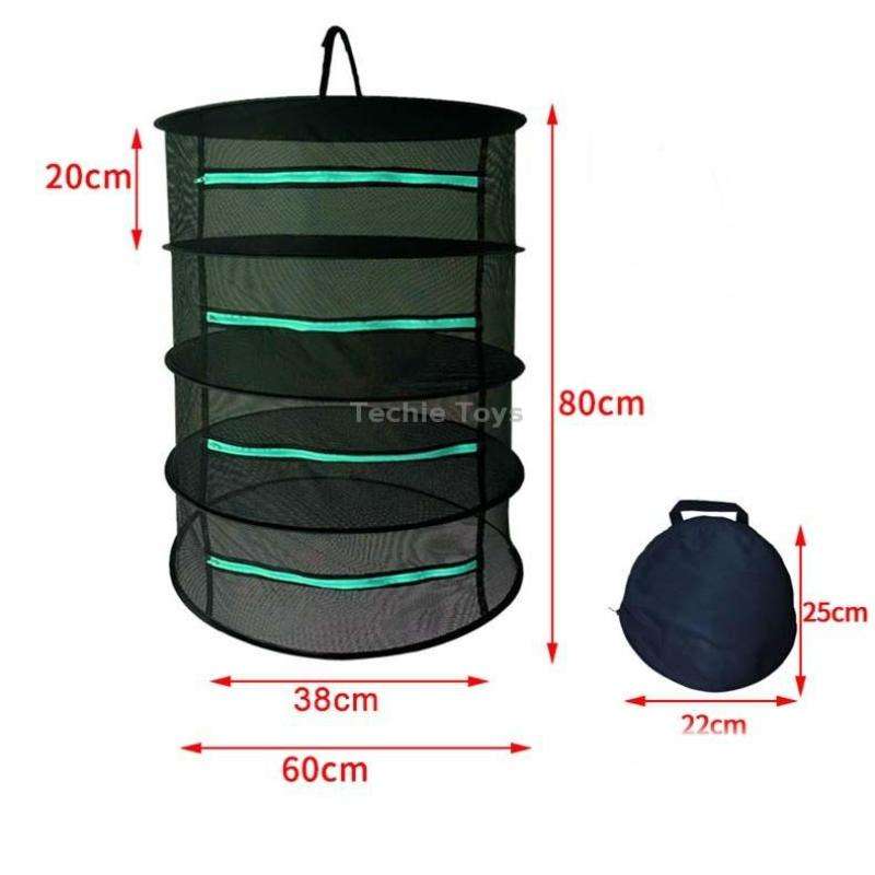 Hanging Herbal Drying Net Foldable Drying Rack Closed Zipper Plant Drying Net, Specification: 60cm D