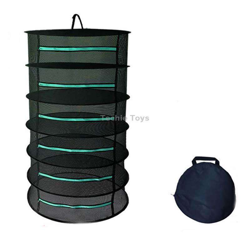 Hanging Herbal Drying Net Foldable Drying Rack Closed Zipper Plant Drying Net, Specification: 60cm D