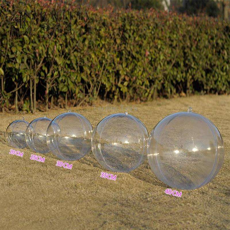 High Transparent Christmas Plastic Hollow Round Ball Window Decoration Mall Hanging Ball, Size:20cm