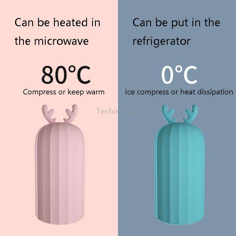 Elk Silicone Hot Water Bottle Hand Warmer Microwave Heating Warm Belly Water Injection Bag with Pape