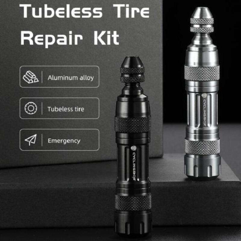 CYCLINGBOX Mountain Bike Vacuum Aluminum Alloy Tire Repair Tool Bicycle Repair Integrated Storage De