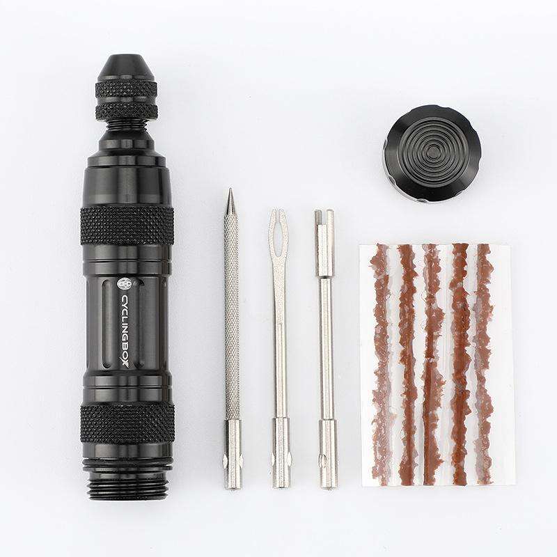 CYCLINGBOX Mountain Bike Vacuum Aluminum Alloy Tire Repair Tool Bicycle Repair Integrated Storage De