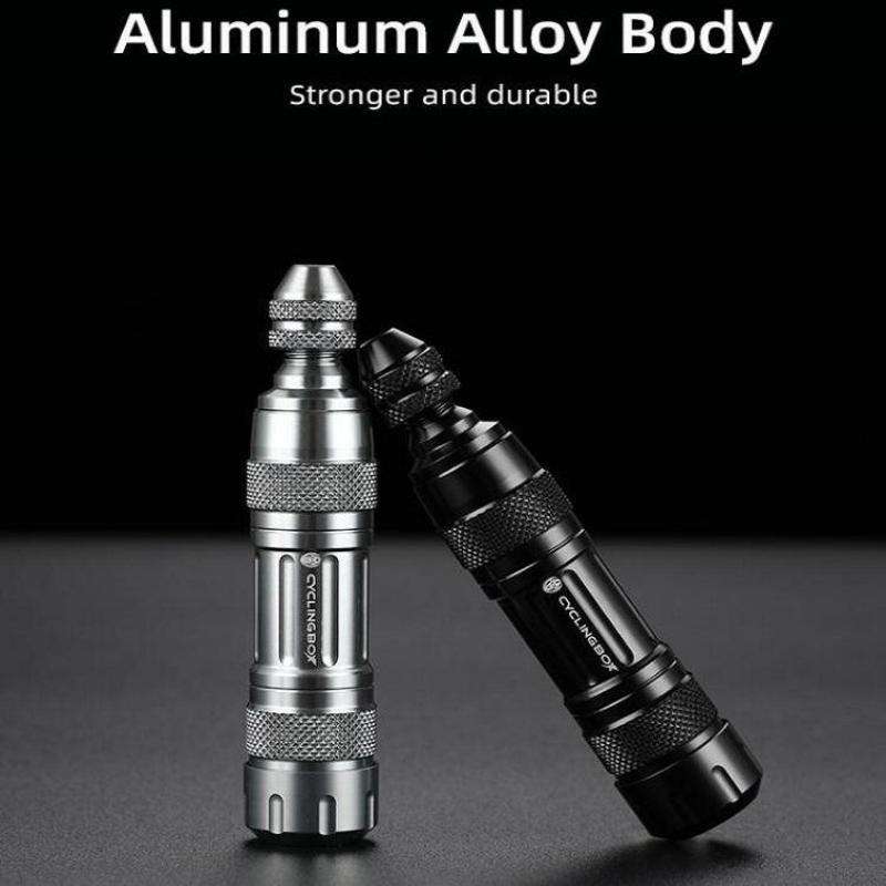 CYCLINGBOX Mountain Bike Vacuum Aluminum Alloy Tire Repair Tool Bicycle Repair Integrated Storage De