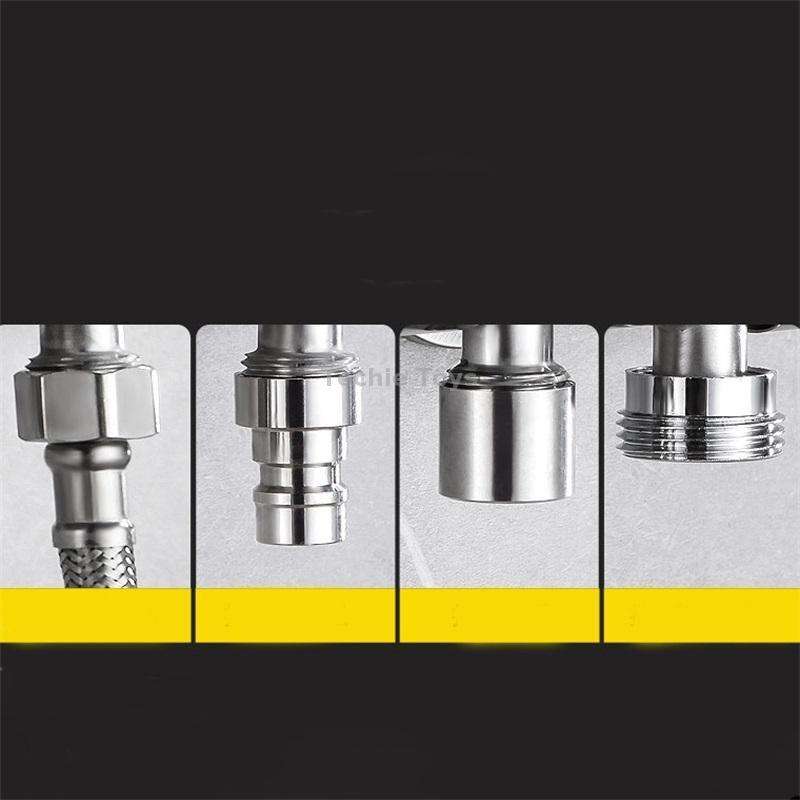 Stainless Steel One-In-Two-Out Multi-Function Three-Way Valve Faucet, Specification: Double 4-point