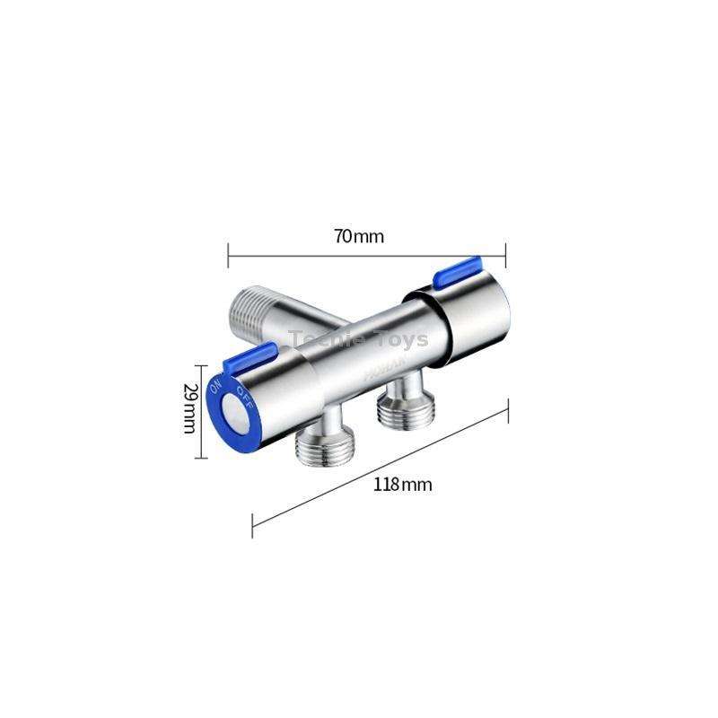 Stainless Steel One-In-Two-Out Multi-Function Three-Way Valve Faucet, Specification: Double 4-point