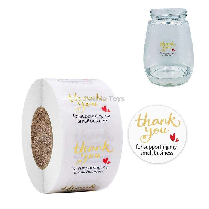 3 PCS Transparent Gilding Thank You Baking Sticker Envelope Sealing Sticker Gift Decoration Label, S