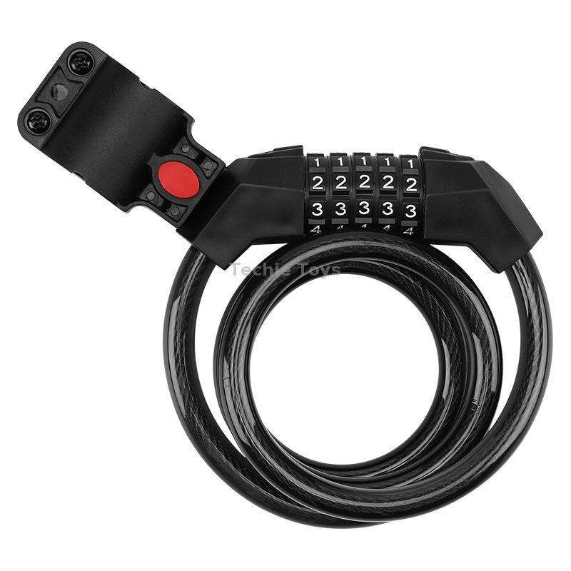 Bicycle Anti-Theft Code Lock Five-Digit Bicycle Lock Portable Bold And Long Steel Cable With Bracket