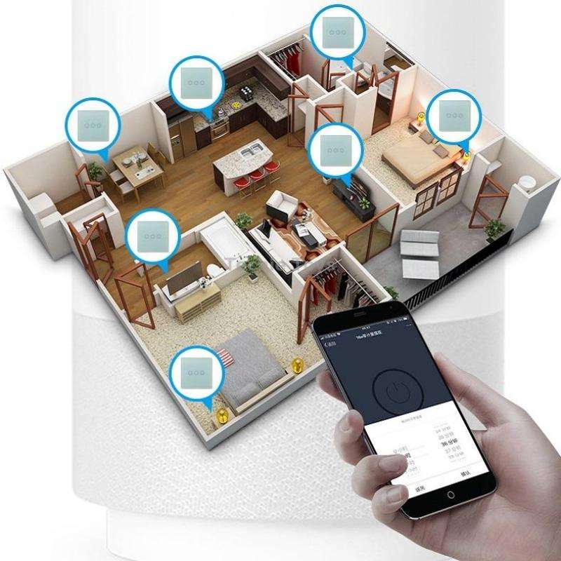 Wifi Wall Touch Panel Switch Voice Control Mobile Phone Remote Control, Model: White 1 Gang (Single